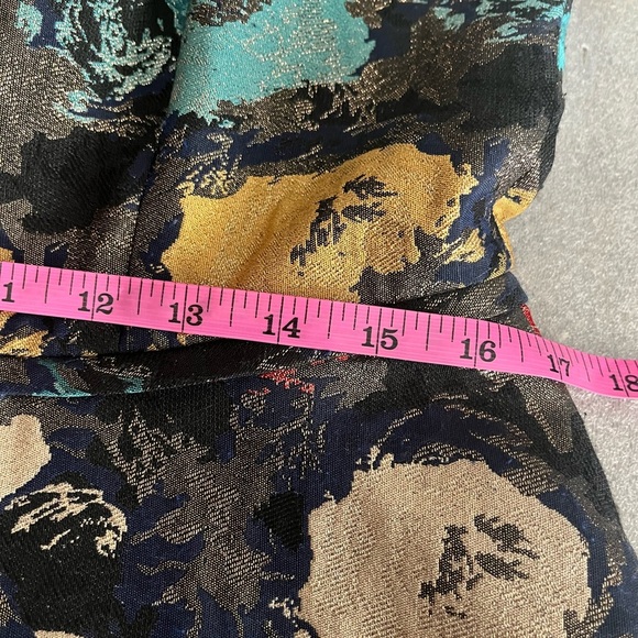 [12] Tahari By Arthur S Levine Floral Metallic Sleeveless Dress A shape Mini - Picture 4 of 10